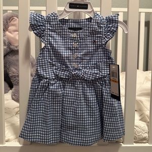 Tommy Hilfiger baby girls 12M blue gingham summer spring dress